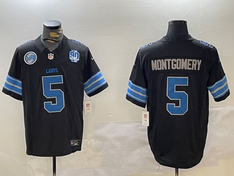 Men Detroit Lions #5 Montgomery Black three generations 2024 Nike Limited NFL Jersey style 4->cincinnati bengals->NFL Jersey